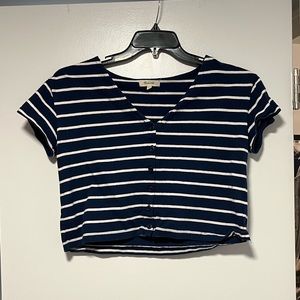 Madewell striped crop top - navy blue